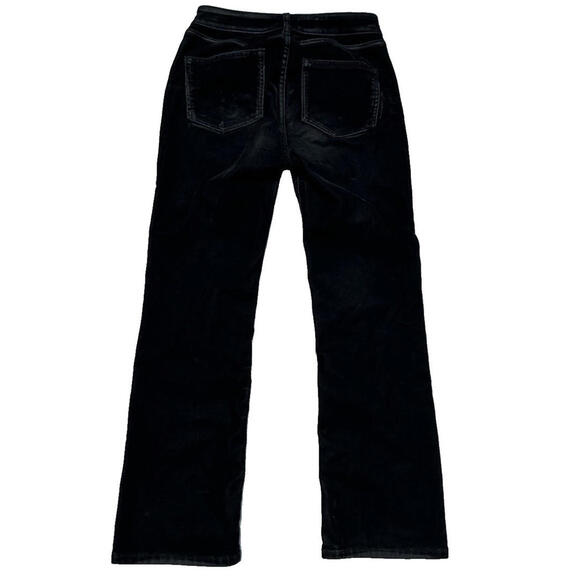 Anthropologie Pilcro The Yaya 26 Velvet Crop Flare Jeans Black Stretch $158 - Picture 3 of 9